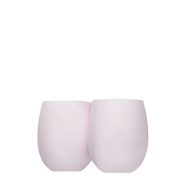 corkcicle-sommelier-stemless-wine-glass-double-pack-gloss-pink-insulated-ceramic image 1