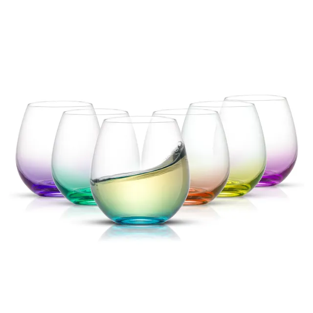 joyjolt-hue-colored-stemless-wine-glasses-set-of-6-15-oz image 1