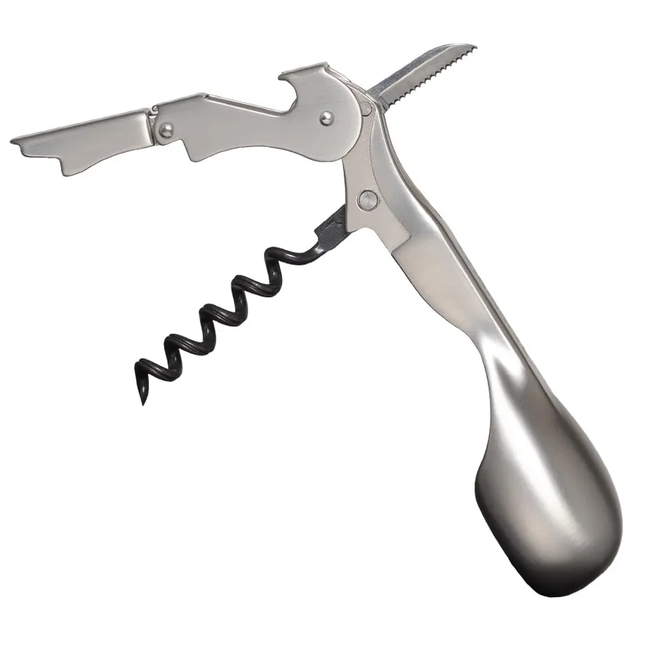 corkcicle-wine-key-stainless-steel-corkscrew-with-foil-cutter-and-crown-cap-open image 1
