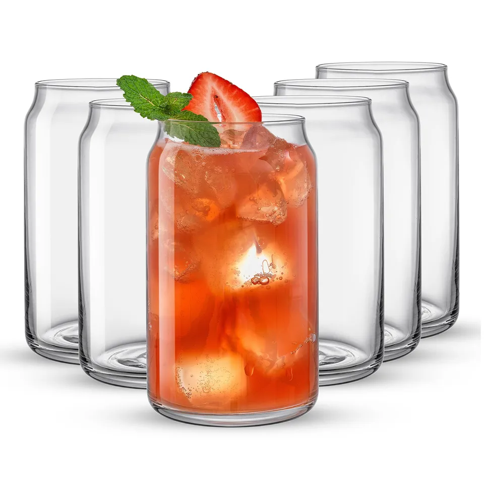 joyjolt-can-shape-tumbler-drinking-glasses-set-of-6-16-oz-vintage-can-design image 1