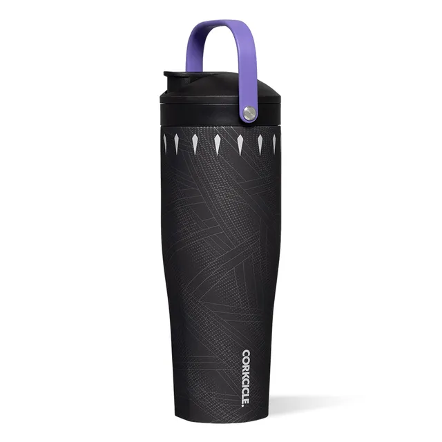 corkcicle-protein-shaker-30-oz-black-panther-triple-insulated-with-built-in-agit image 1