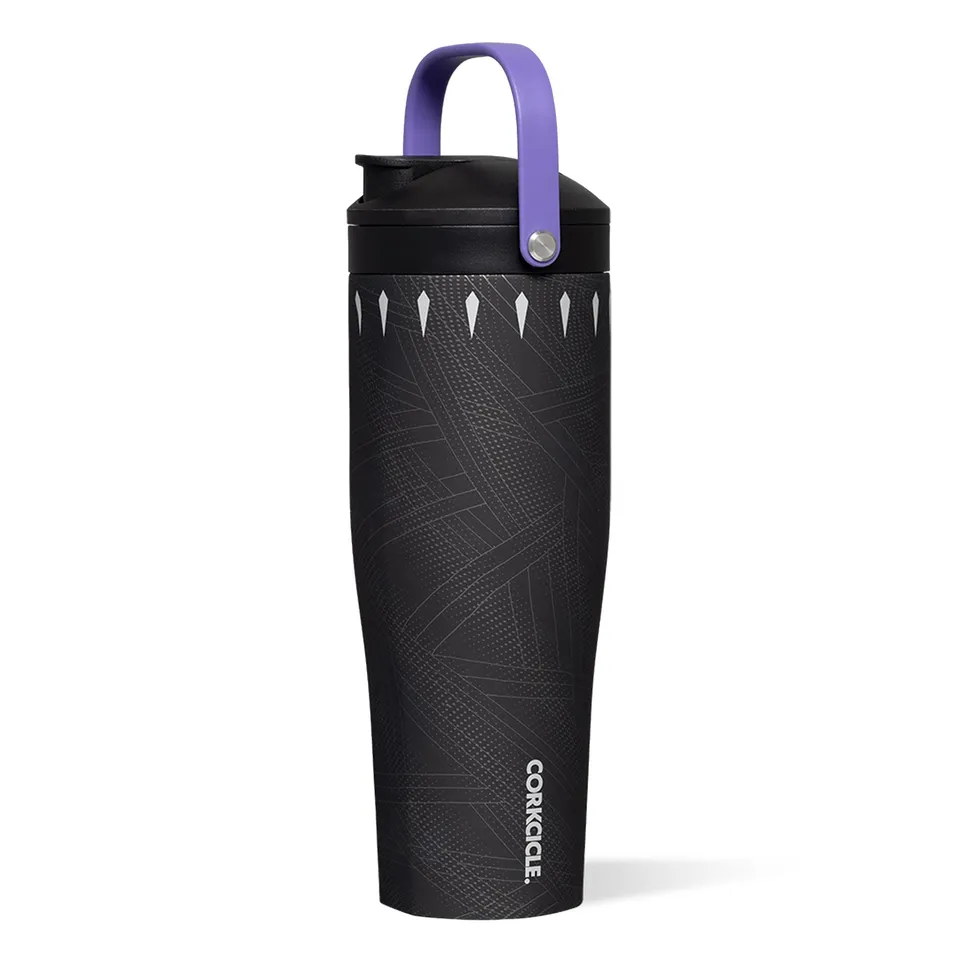 corkcicle-protein-shaker-30-oz-black-panther-triple-insulated-with-built-in-agit image 1