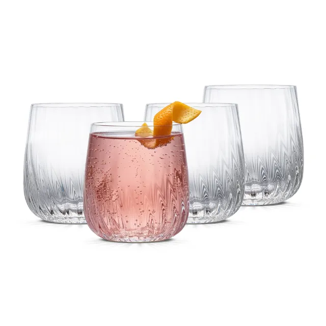 joyjolt-flow-optic-swirl-short-glasses-set-of-4-13oz image 1