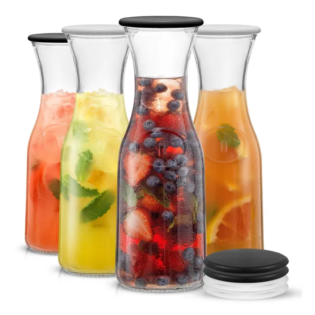 joyjolt-hali-glass-carafe-pitcher-set-set-of-4-50-oz image 1