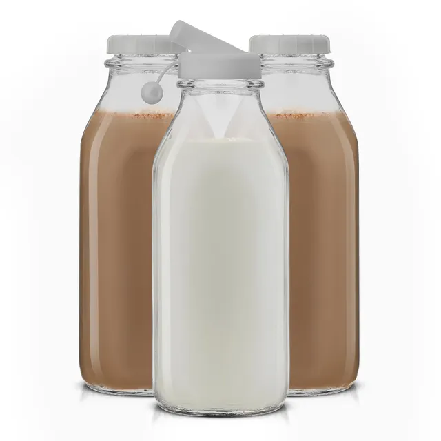 joyjolt-reusable-glass-milk-bottles-with-lid-pourer-32oz-or-64oz image 1
