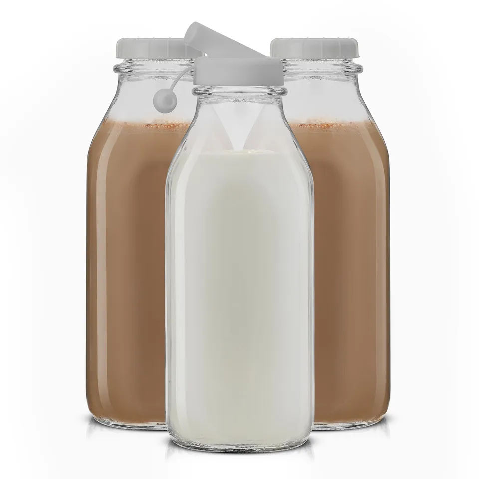 joyjolt-reusable-glass-milk-bottles-with-lid-pourer-32oz-or-64oz image 1