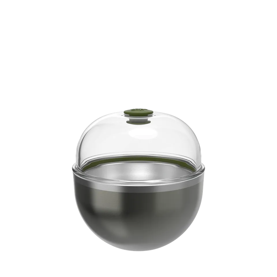 keepcup-go-bowl-luxe-550ml-glass-reusable-bowl-with-dome-lid-pine image 1