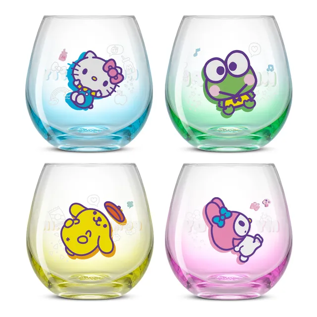 joyjolt-hello-kitty-friends-above-the-clouds-stemless-drinking-glasses-set-of-4 image 1