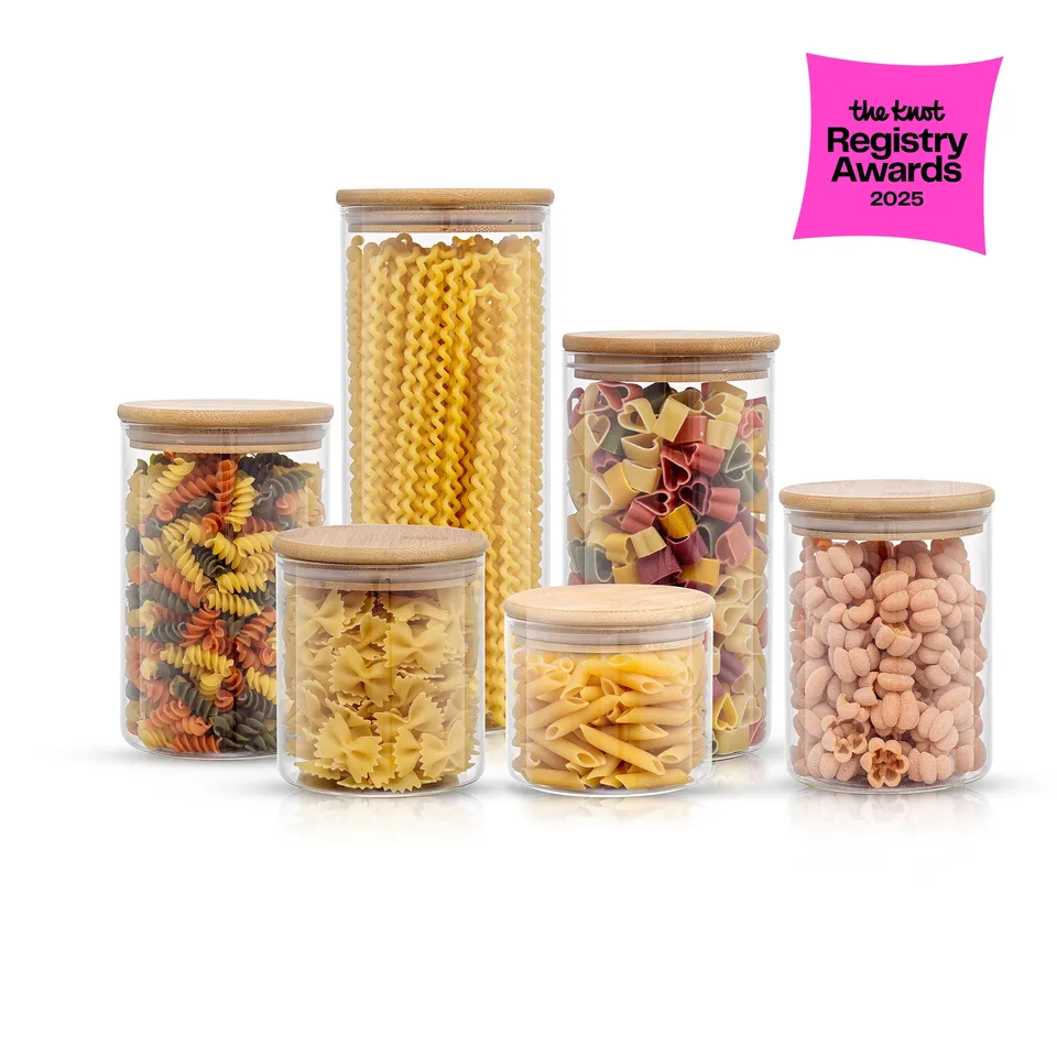 joyjolt-glass-storage-jars-with-airtight-lids-set-of-6 image 1
