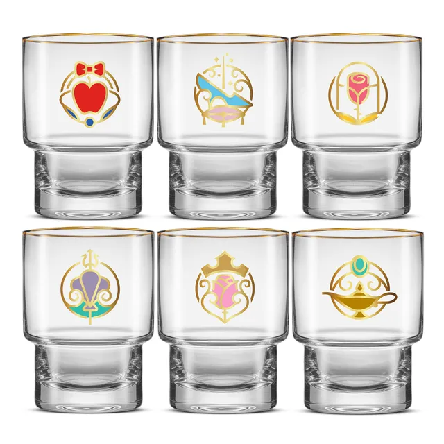 joyjolt-disney-princess-iconic-short-drinking-glasses-set-of-6 image 1