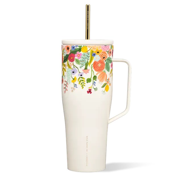 corkcicle-x-rifle-paper-co-cold-cup-xl-30oz-tumbler-with-garden-party-pattern-ha image 1