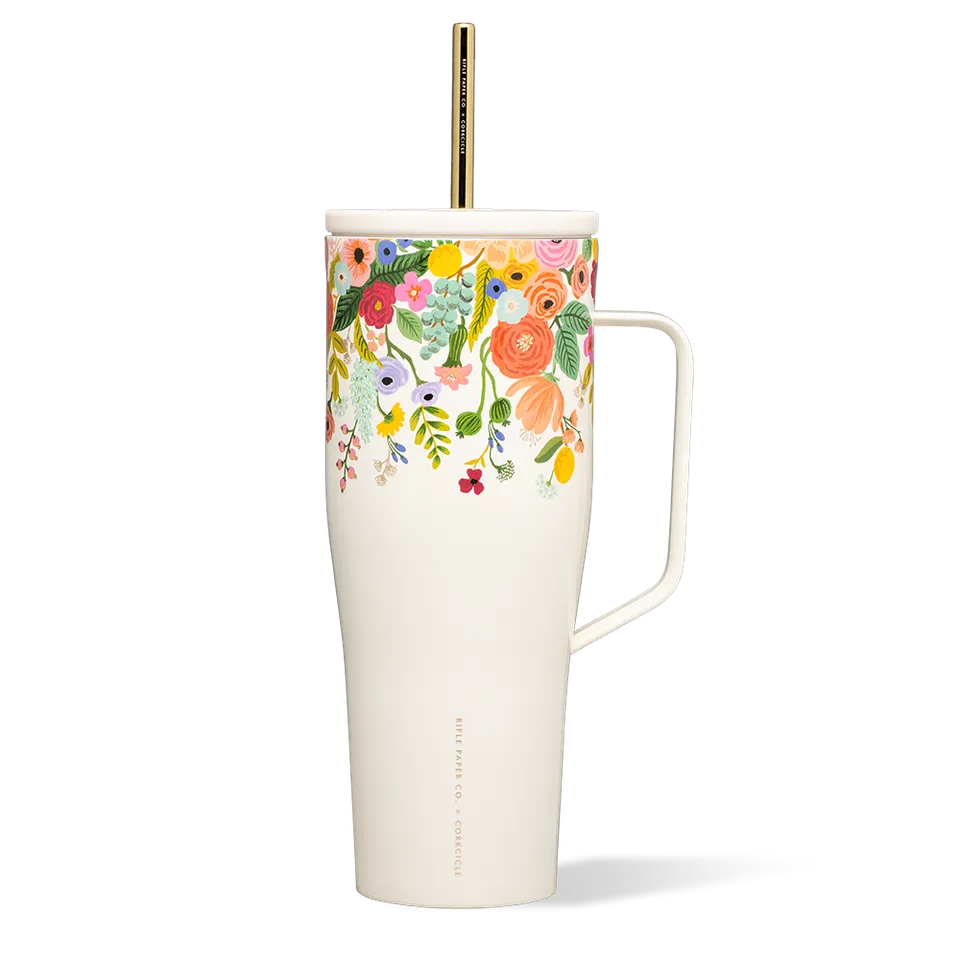 corkcicle-x-rifle-paper-co-cold-cup-xl-30oz-tumbler-with-garden-party-pattern-ha image 1