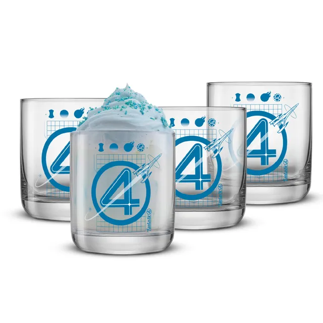 joyjolt-fantastic-four-blueprint-short-glasses-10-oz-set-of-4 image 1