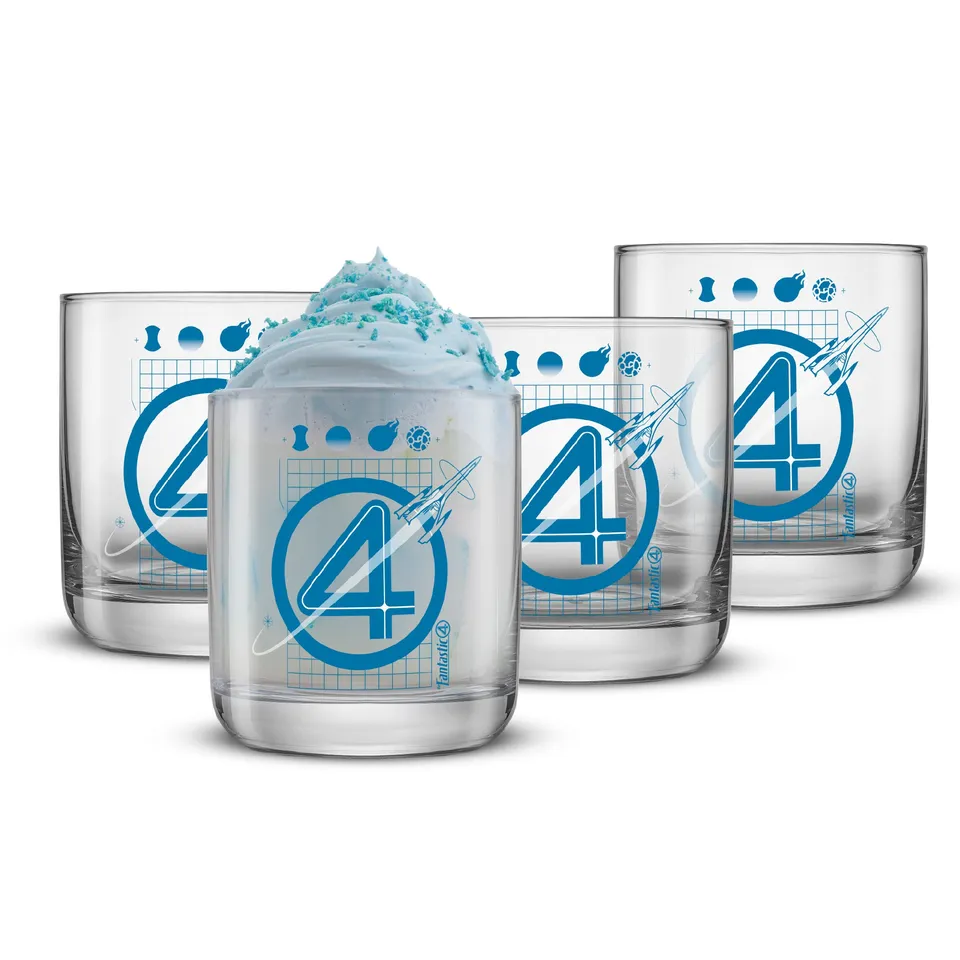 joyjolt-fantastic-four-blueprint-short-glasses-10-oz-set-of-4 image 1