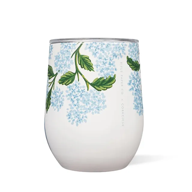 corkcicle-stemless-insulated-wine-glass-tumbler-12oz-blue-hydrangea image 1