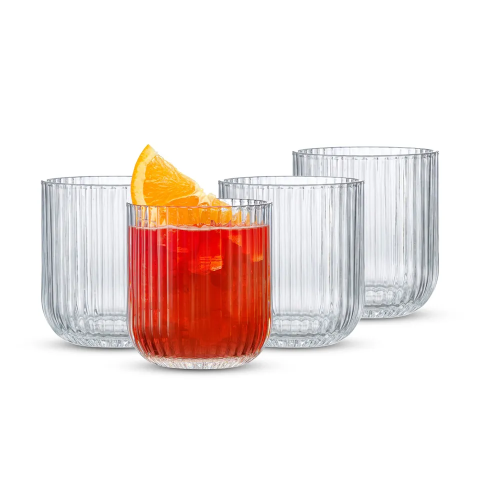 joyjolt-lotus-ribbed-double-old-fashioned-glasses-12-oz-set-of-4-lead-free-glass image 1