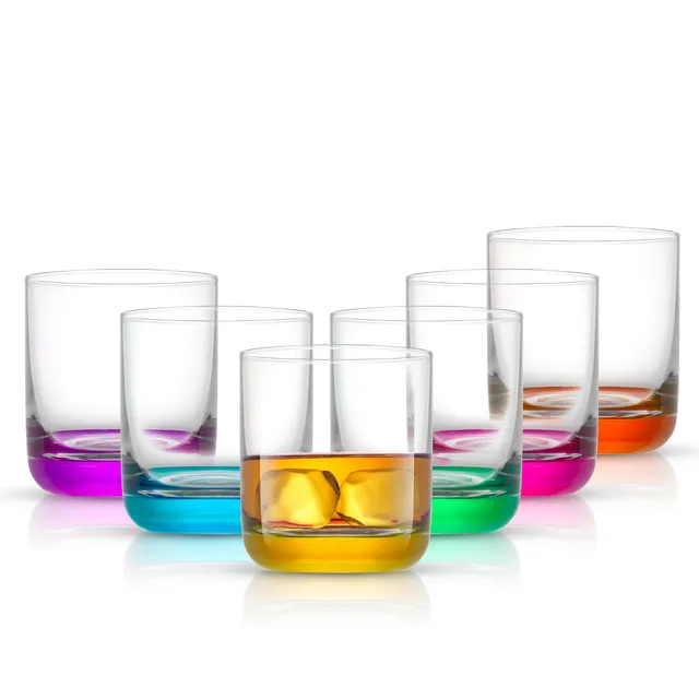 joyjolt-hue-colored-double-old-fashioned-whiskey-glasses-set-of-6-10-oz image 1