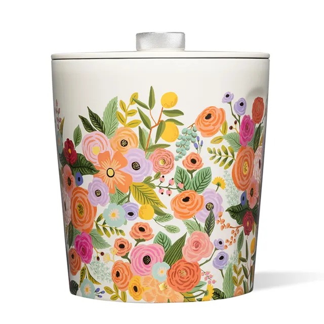corkcicle-insulated-ice-bucket-with-lid-100-oz-garden-party-cream image 1