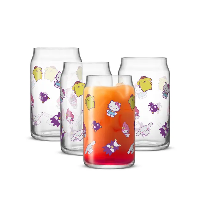 joyjolt-hello-kitty-and-friends-daydream-tumbler-glasses-set-of-4-16-oz image 1