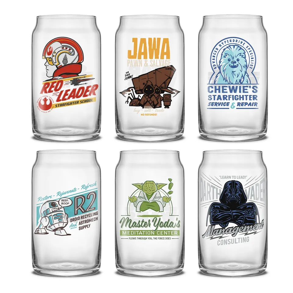 joyjolt-star-wars-retro-vintage-tumbler-glasses-set-of-6-collectible image 1