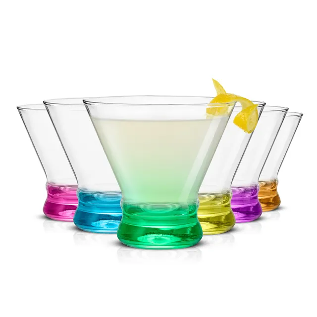 joyjolt-hue-colored-stemless-martini-glasses-7-5-oz-set-of-6 image 1