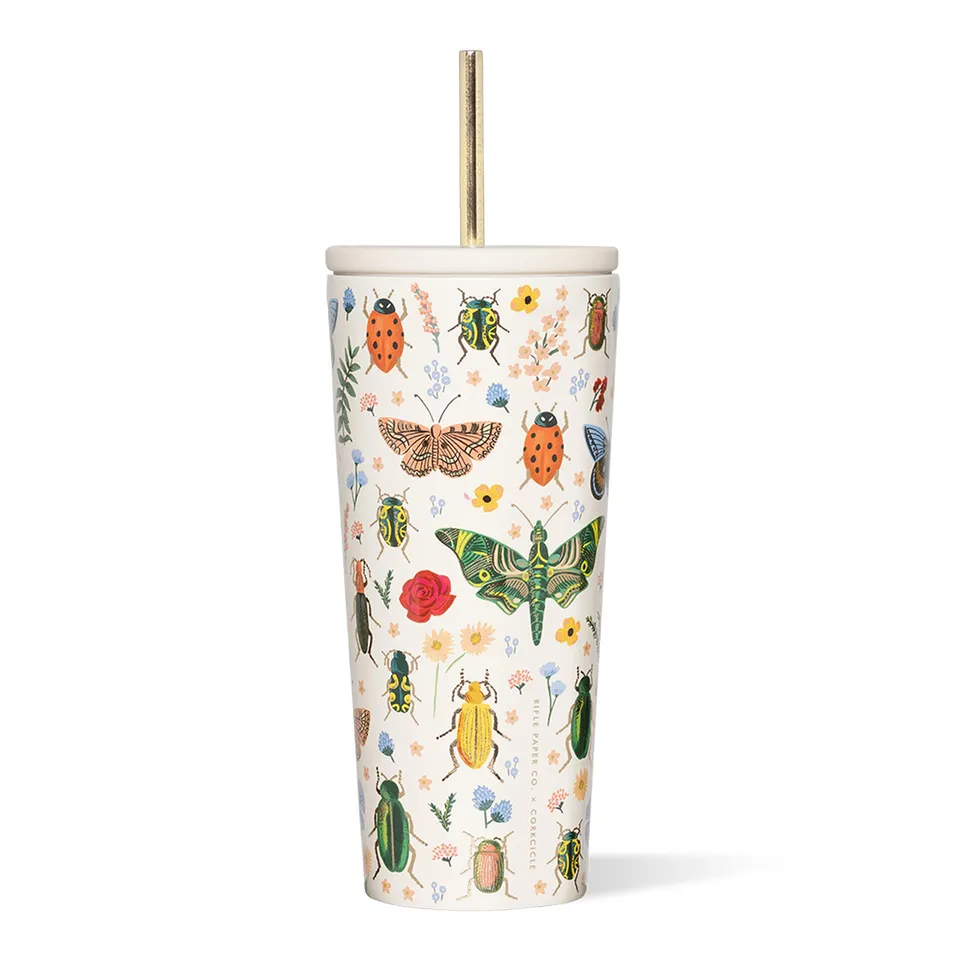 corkcicle-x-rifle-paper-co-cold-cup-24-oz-curio-cream-insulated-tumbler-with-lid image 1