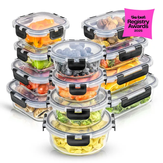 joyjolt-12-piece-borosilicate-glass-storage-containers-with-leakproof-airtight-l image 1