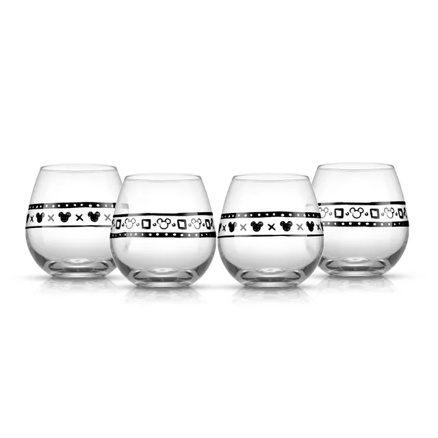 joyjolt-disney-mickey-mouse-geo-picnic-stemless-wine-glasses-set-of-4 image 1