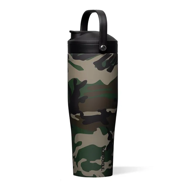 corkcicle-protein-shaker-30oz-with-built-in-agitator-fruit-strainer-lid-woodland image 1