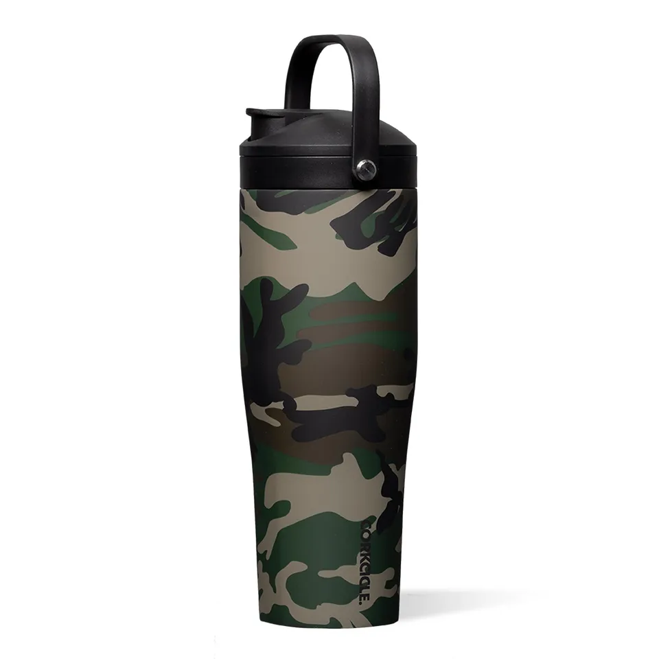 corkcicle-protein-shaker-30oz-with-built-in-agitator-fruit-strainer-lid-woodland image 1