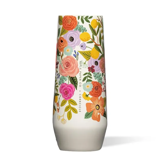 corkcicle-stemless-flute-7-oz-triple-insulated-stainless-steel-garden-party-crea image 1