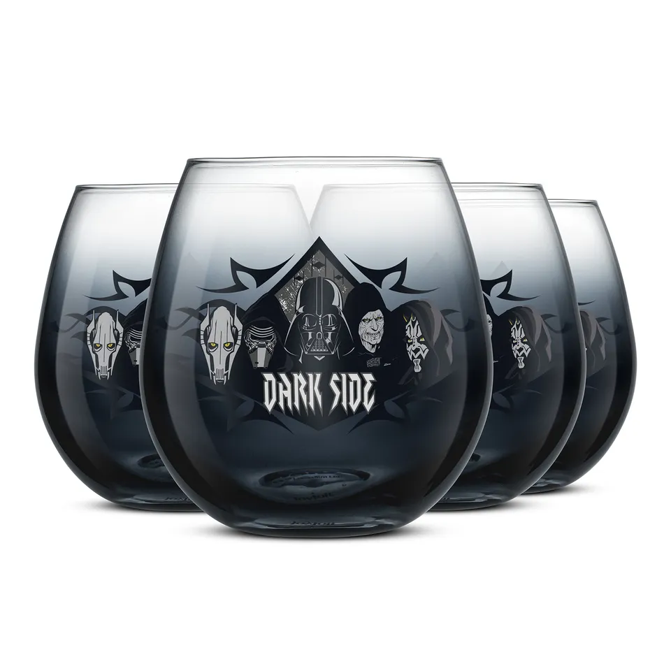 joyjolt-star-wars-dark-side-stemless-drinking-glasses-set-of-5-lead-free-glass image 1