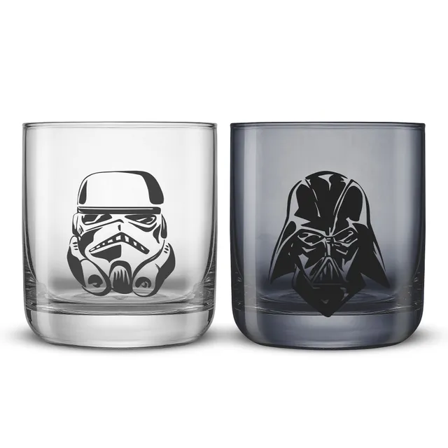 joyjolt-star-wars-dark-side-monochrome-short-drinking-glasses-set-of-2-10oz image 1