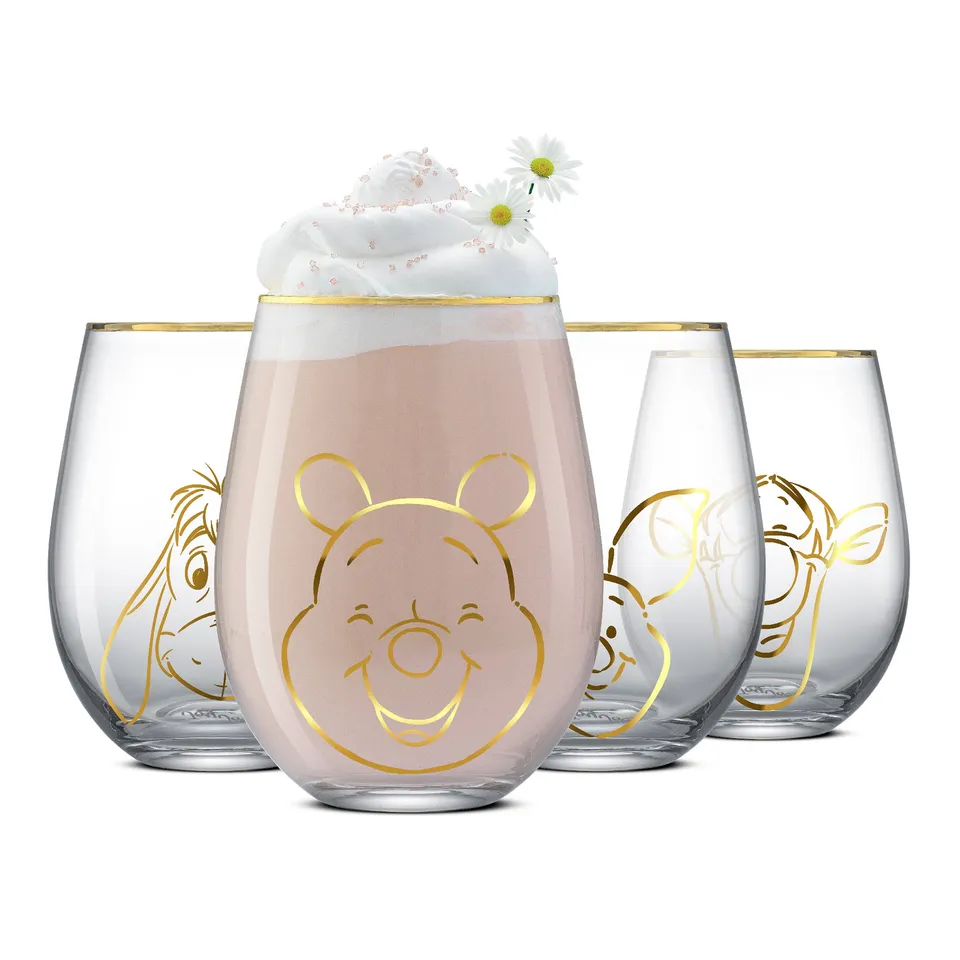 joyjolt-disney-winnie-the-pooh-gold-sketch-stemless-drinking-glasses-set-of-4-19 image 1