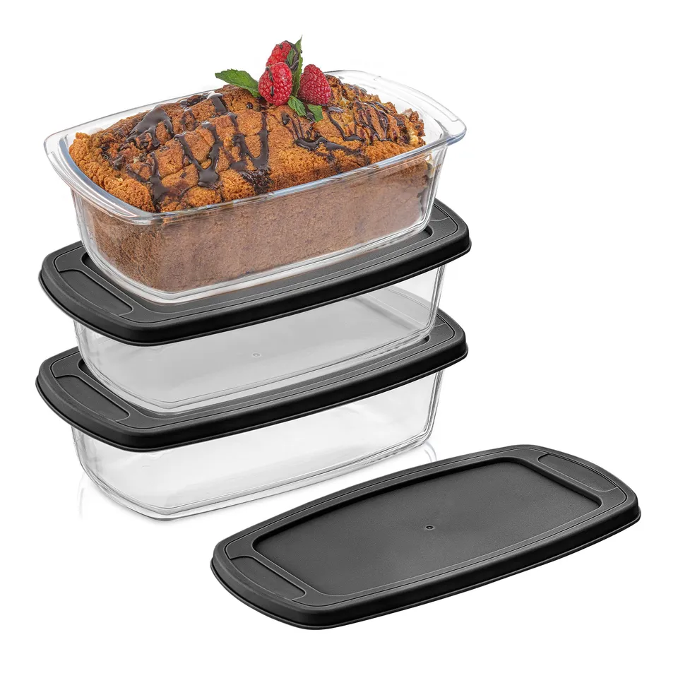joyjolt-glass-loaf-pans-with-lids-3-piece-set image 1