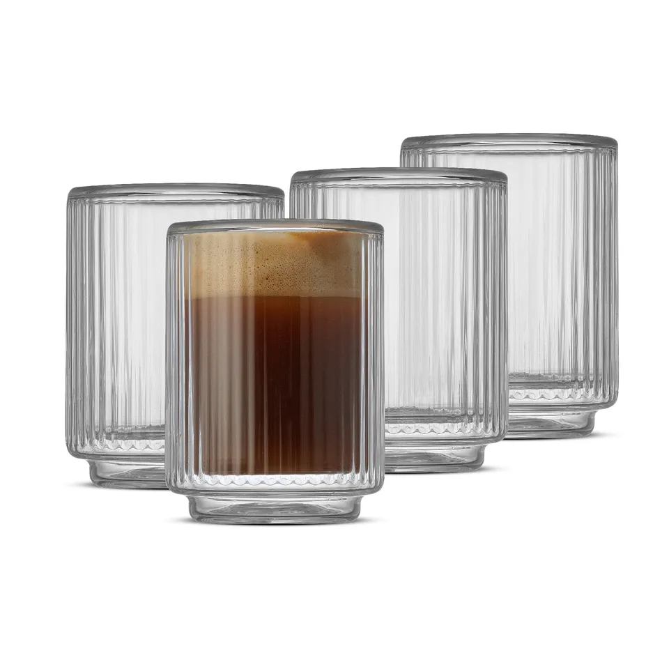 joyjolt-haven-fluted-stackable-double-wall-espresso-glasses-set-of-4-2-5-oz image 1