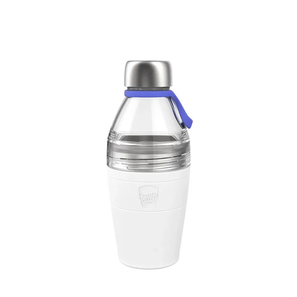 keepcup-helix-bottle-clear-top-18oz-white-vacuum-insulated-stainless-steel-water image 1