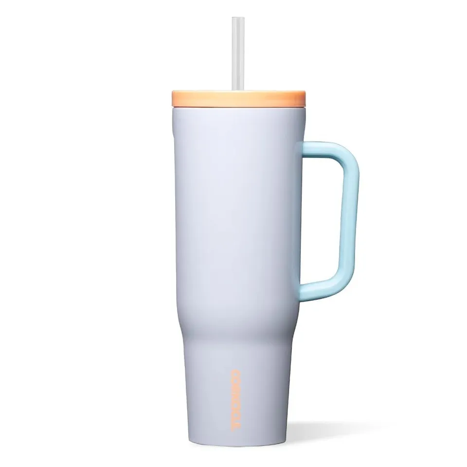 corkcicle-cruiser-insulated-tumbler-with-handle-straw-40-oz-triple-insulated-lea image 1