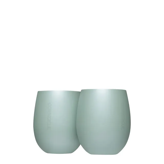 corkcicle-sommelier-stemless-wine-glasses-double-pack-ceramic-thyme image 1