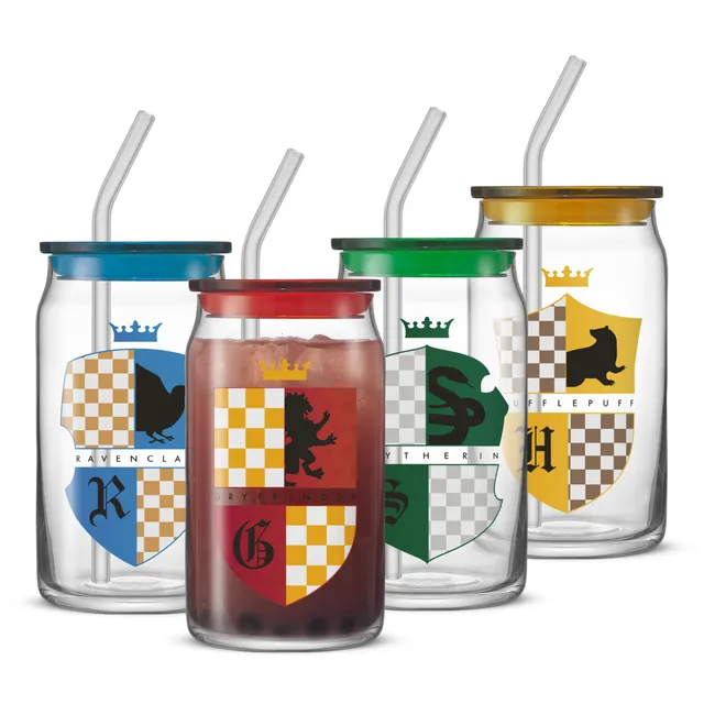 joyjolt-harry-potter-house-crests-tumbler-glasses-with-lids-set-of-4-16-oz image 1