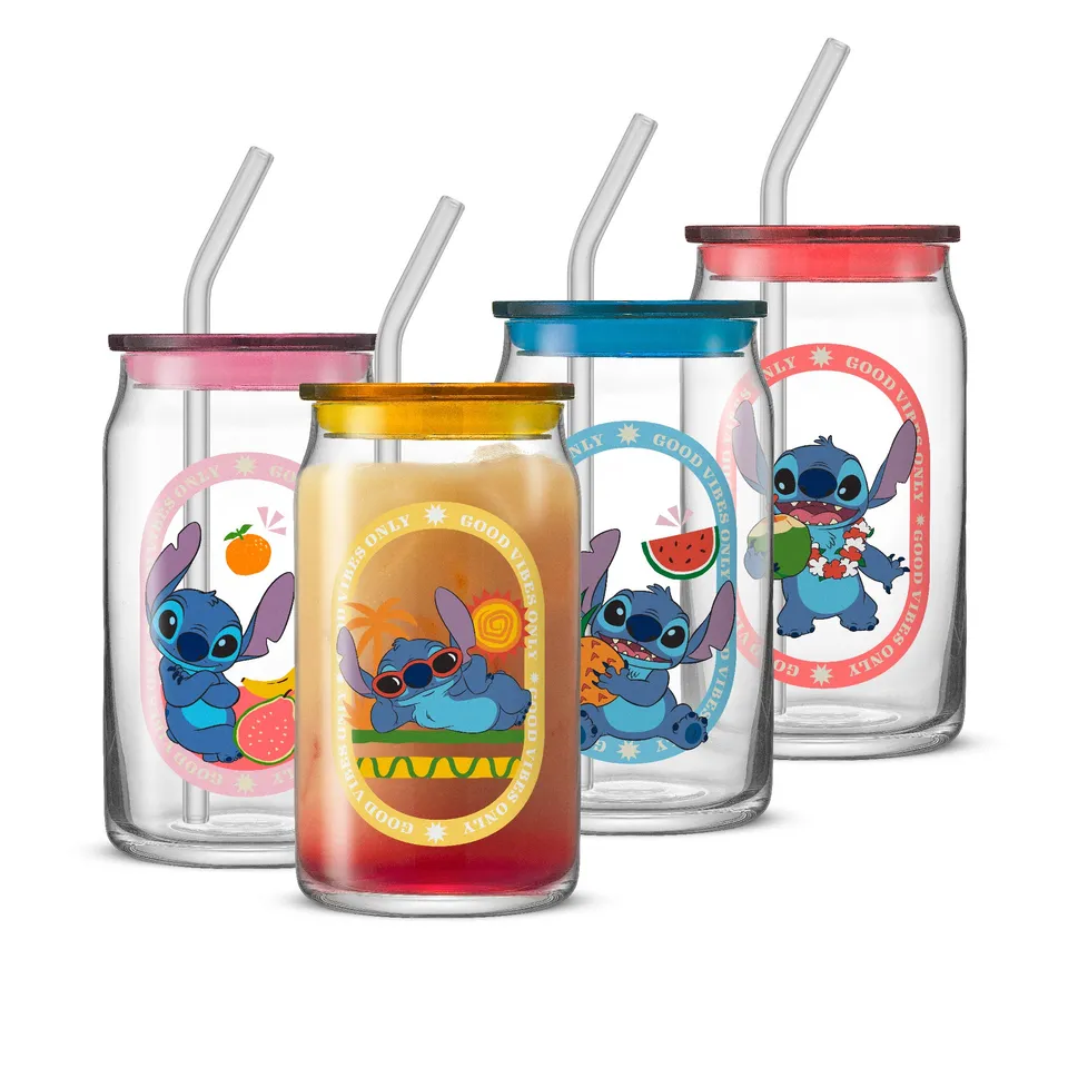 joyjolt-disney-stitch-island-vibes-tumbler-glasses-with-lids-straws-set-of-4-16o image 1