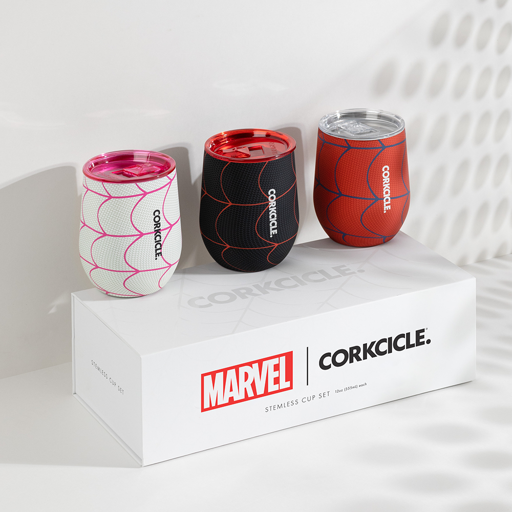 corkcicle-spider-man-stemless-cup-set-3-pack-triple-insulated-stainless-steel-12 image 2