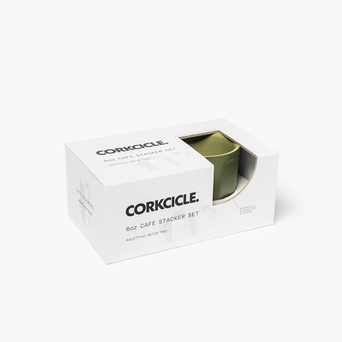 corkcicle-cafe-stacker-6-oz-double-pack-stackable-coffee-cups-double-walled-insu image 2