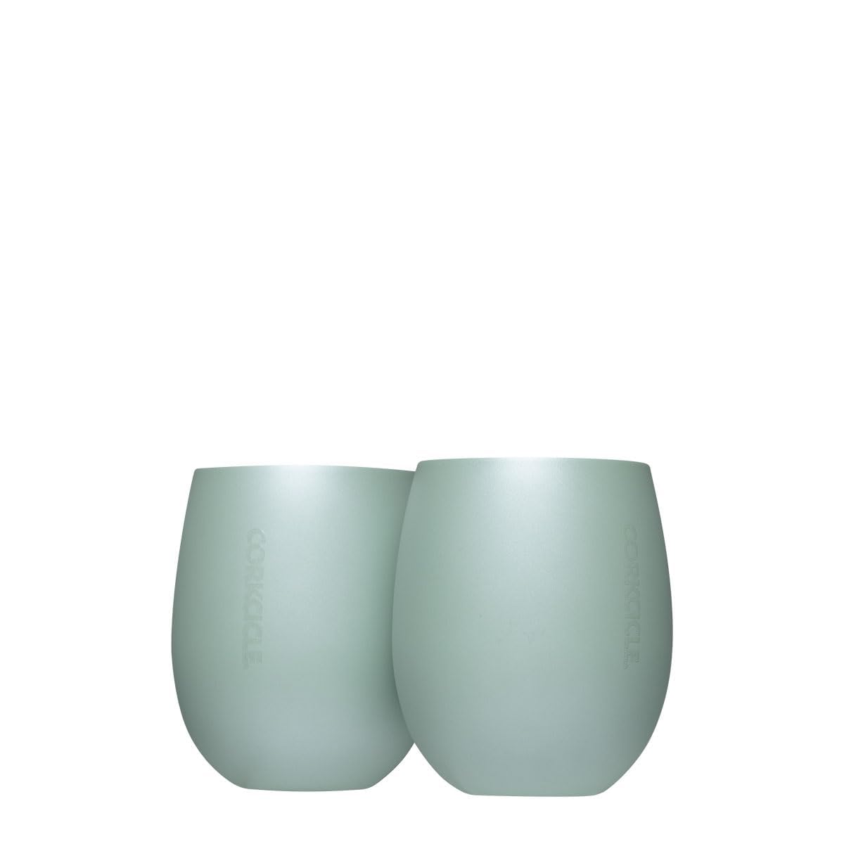 corkcicle-sommelier-stemless-wine-glasses-double-pack-ceramic-thyme image 1