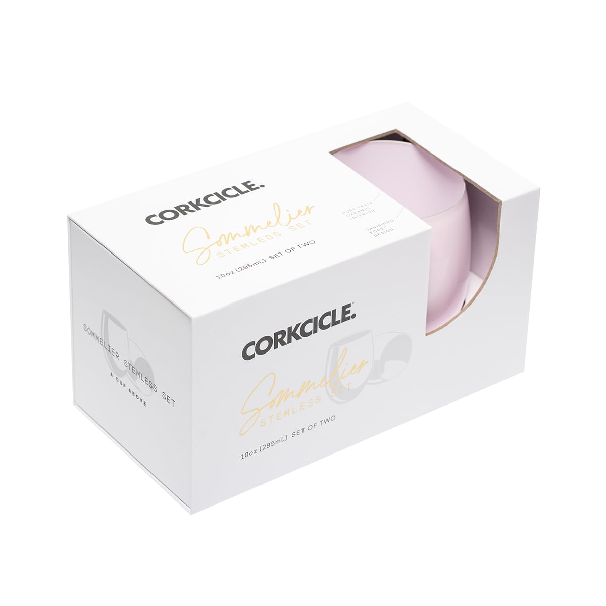 corkcicle-sommelier-stemless-wine-glass-double-pack-gloss-pink-insulated-ceramic image 3