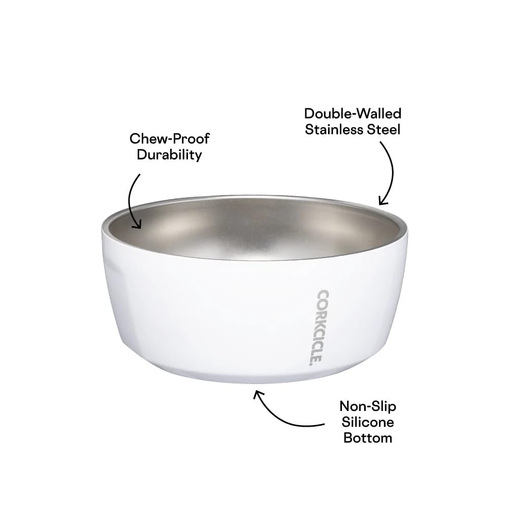 corkcicle-dog-bowl-32-oz-stainless-steel-gloss-white image 3