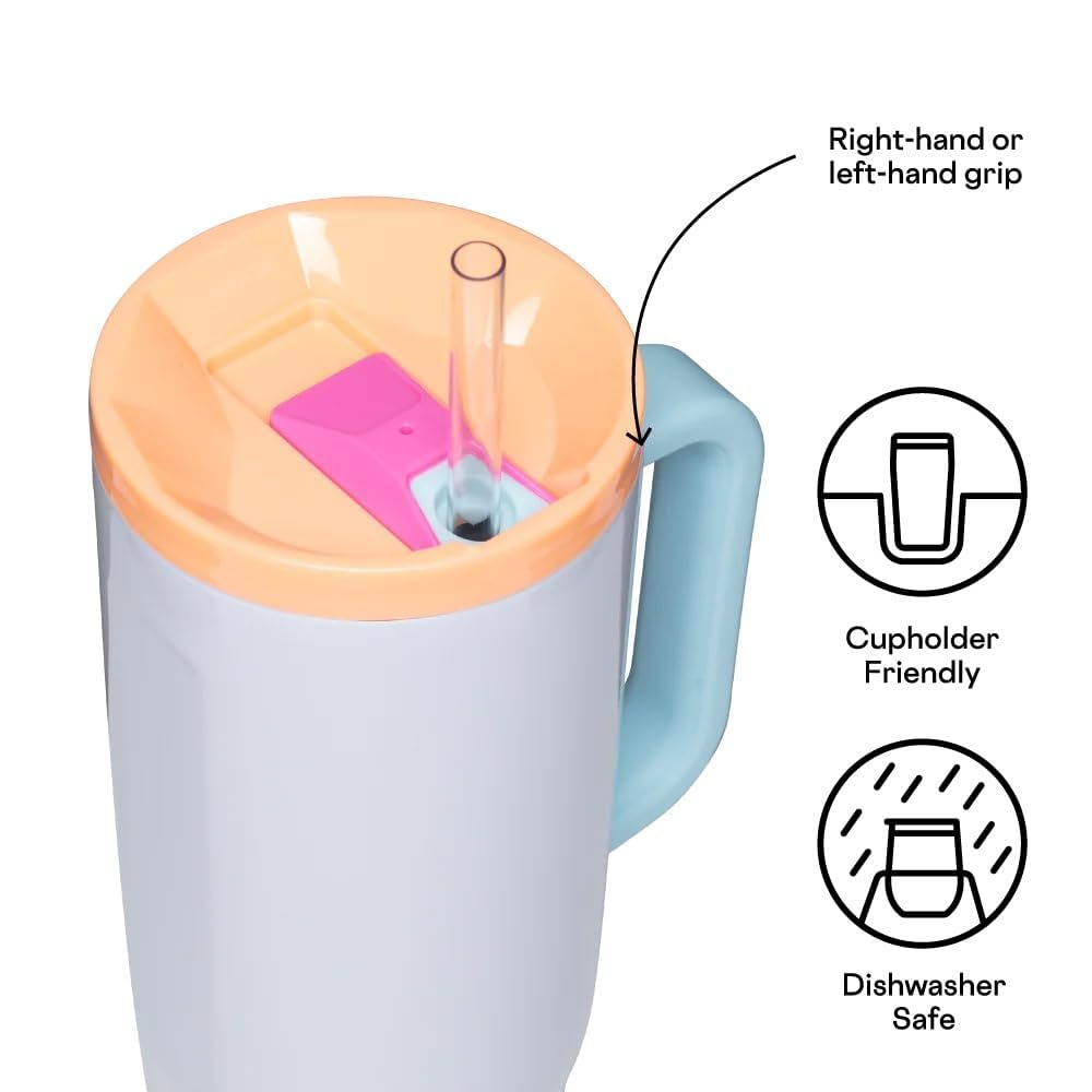 corkcicle-cruiser-insulated-tumbler-with-handle-straw-40-oz-triple-insulated-lea image 3