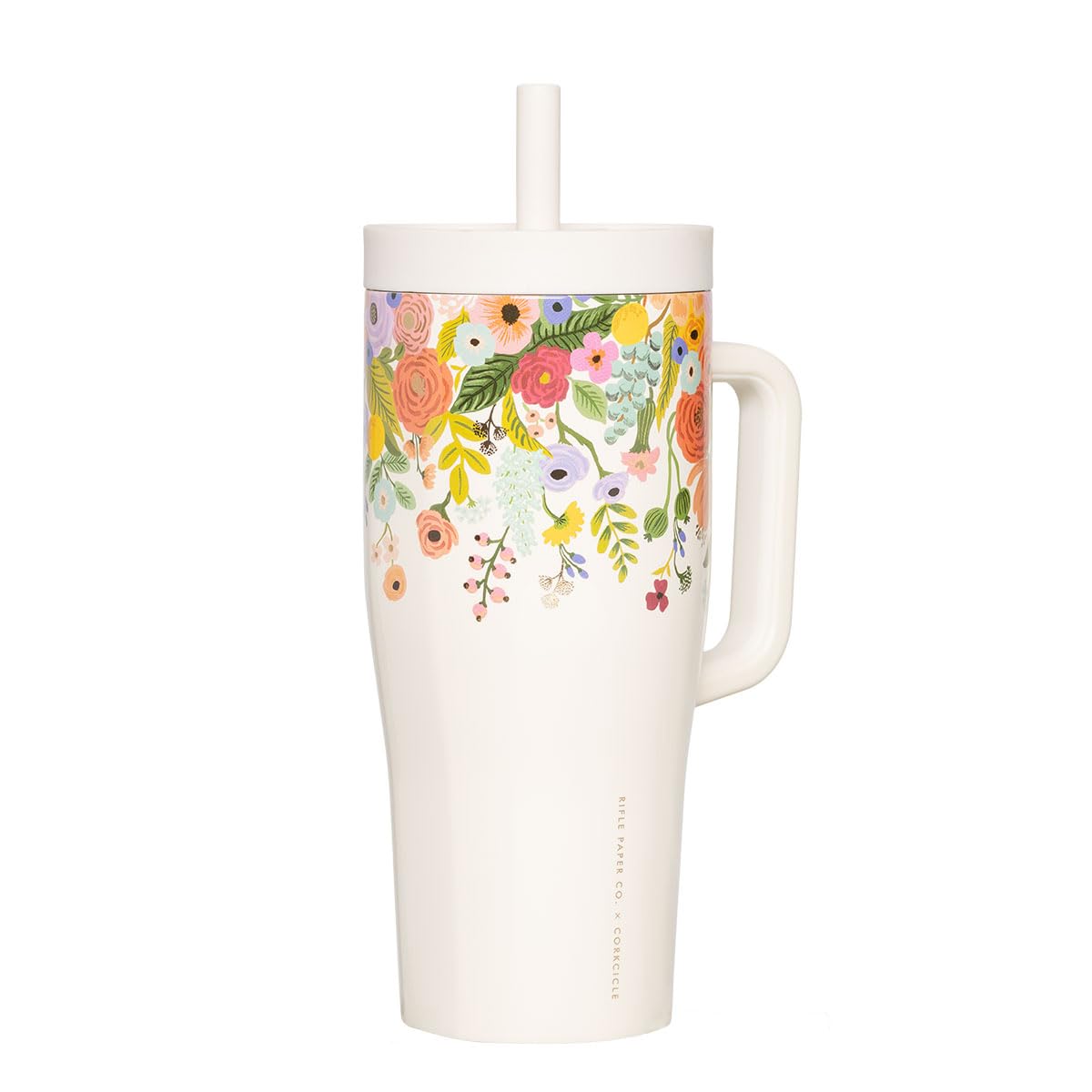 corkcicle-x-rifle-paper-co-cruiser-insulated-tumbler-with-handle-straw-22-oz-gar image 2