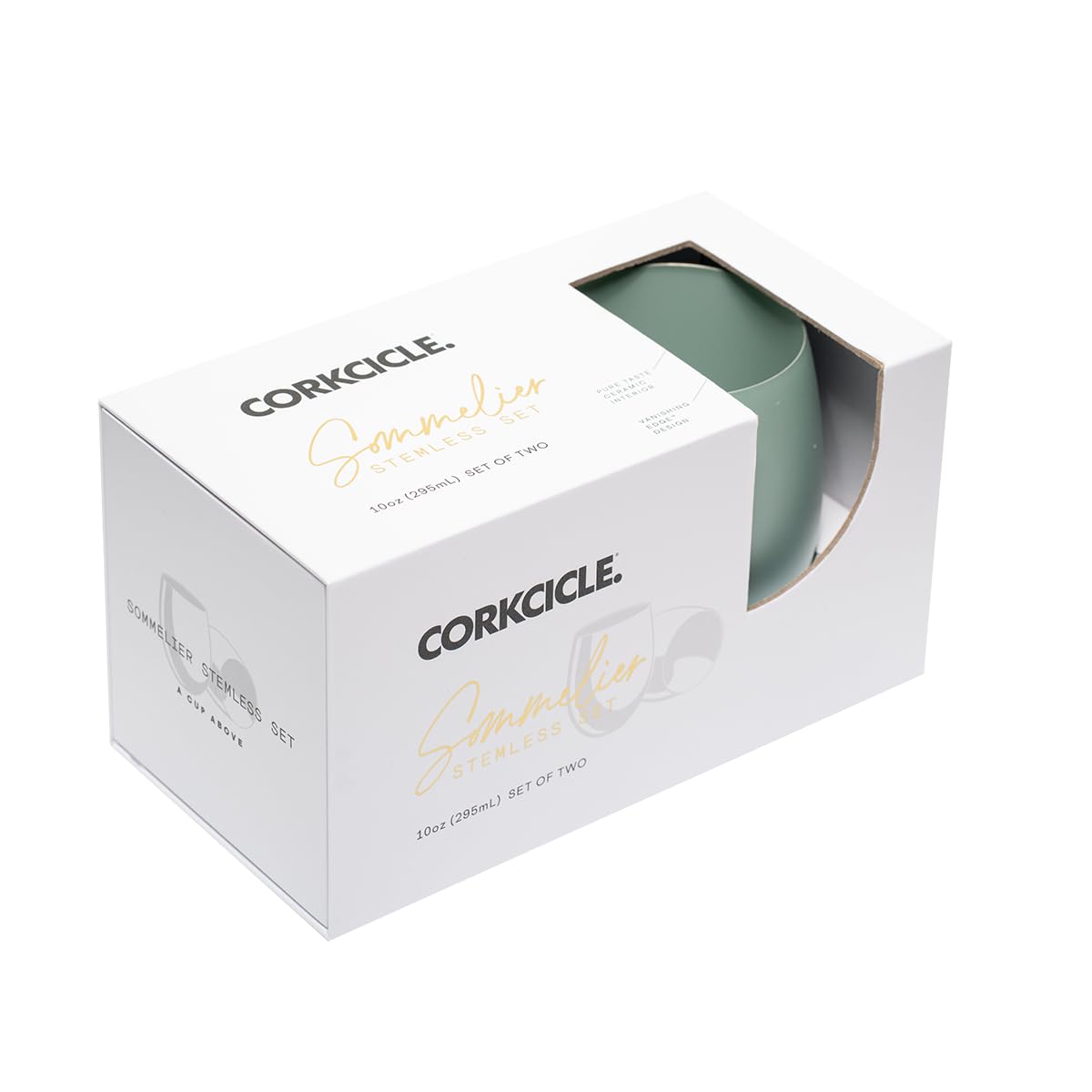 corkcicle-sommelier-stemless-wine-glasses-double-pack-ceramic-thyme image 3