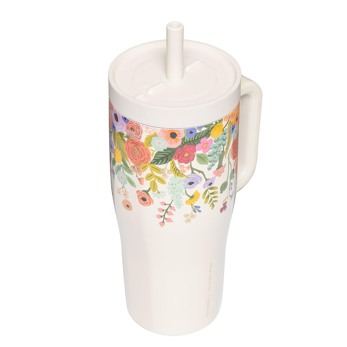 corkcicle-x-rifle-paper-co-cruiser-insulated-tumbler-with-handle-straw-22-oz-gar image 3